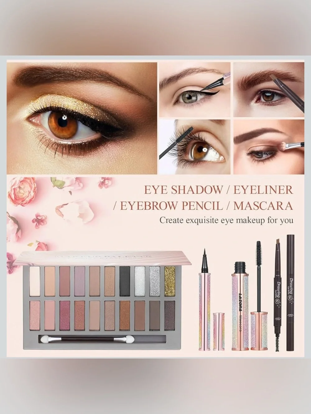 Lazora Pink and Neutral Women Makeup Kit - Complete Cosmetic Set